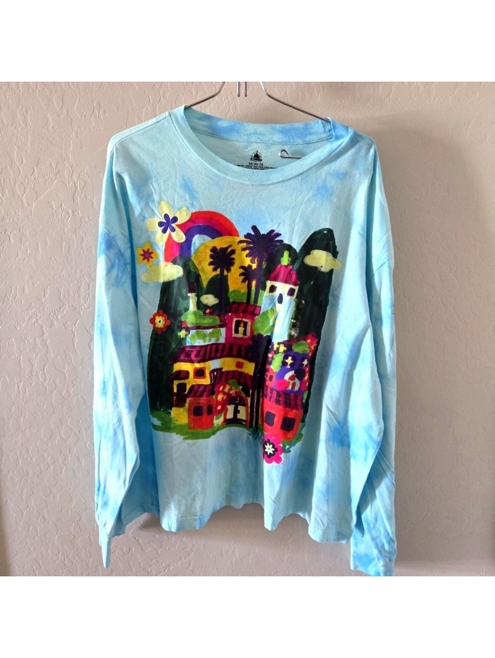 NWT Disney Womens Encanto Tie-Dye Long Sleeve T-Shirt Blue 1X *See Descr*